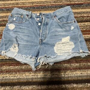 Levi's Distressed Blue Jean Shorts
